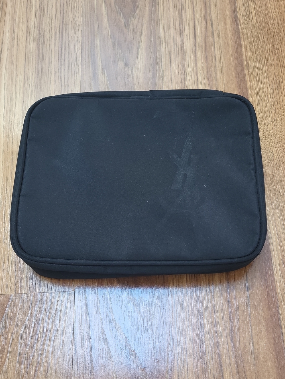 Yves Saint Laurent Black Men's Toiletry Pouch with Subtle Logo